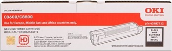 OKI 43487712 Toner Black für OKI C8600DN OKI C8800DN Original