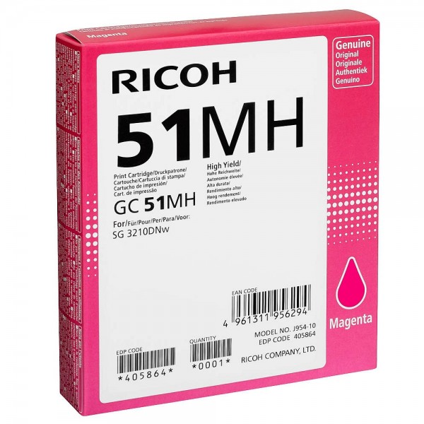 Ricoh Tintenpatrone GC 51MH magenta 405864 für SG 3210DNw