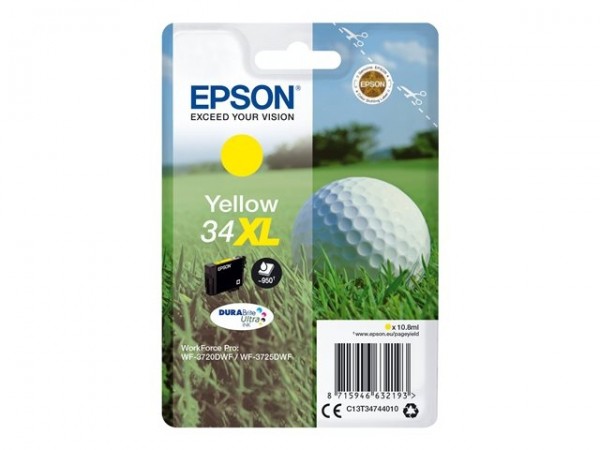 Epson Tinte T34 XL Yellow für WorkForce Pro WF-3720DWF WF-3725DWF