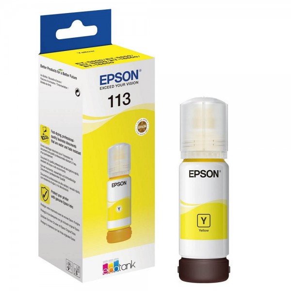 Epson 113 EcoTank Tinte gelb für Epson ET-5800 ET-5850 ET-5880 ET-16600 ET-16650 C13T06B440