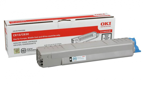 OKI 44059108 Toner Black für OKI C810DN OKI C830DN Original