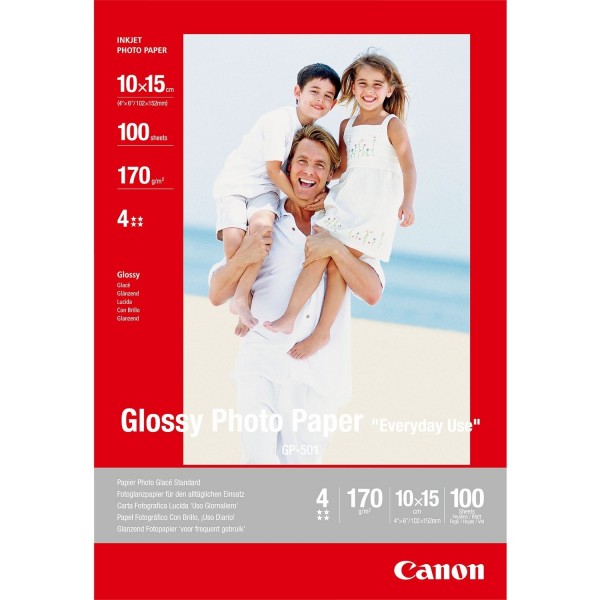 Canon GP-501 glänzend Fotopapier inkjet 210g/m² 10x15cm 100 Blatt 1er-Pack 0775B003