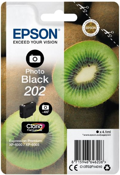 Epson 202 Kiwi Tinte Photo Black Expression Premium XP-6000 XP-6005 C13T02F14010