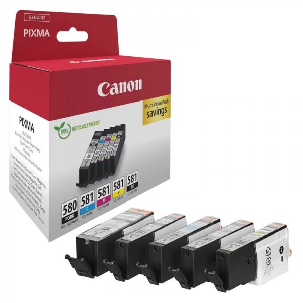 Canon Tinte Multipack PGI-580 CLI-581 CMY PIXMA TR7550 TR8550 TS9150 2078C005