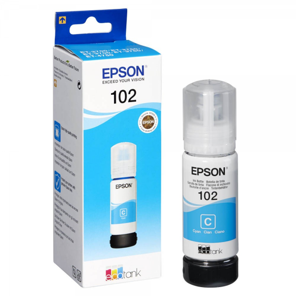 Epson T03R240 Tintenpatrone 102 cyan EcoTank ET-2700 ET-2750 ET-3700 ET-3750 ET-4750