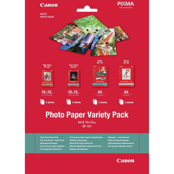 Canon VP-101 Fotopapier Variety Pack A4 & 10 x15cm