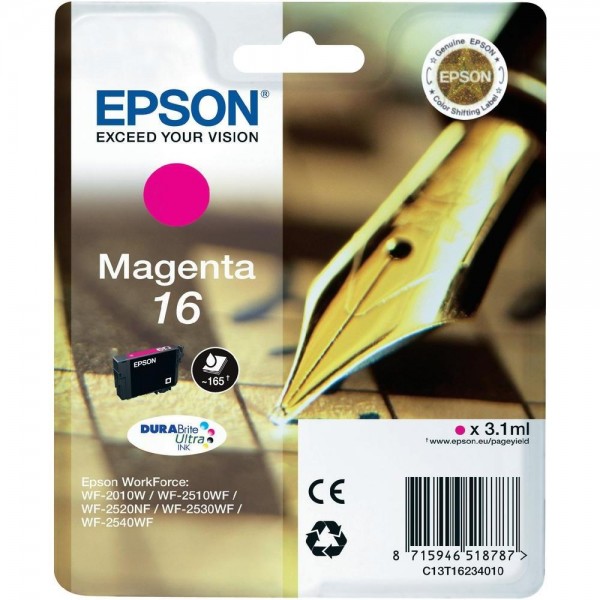 Epson Tintenpatrone 16 Magenta WF-2010W WF-2510WF WF-2520NF WF-2530WF WF-2540WF 2630WF 2650WF 2750WF