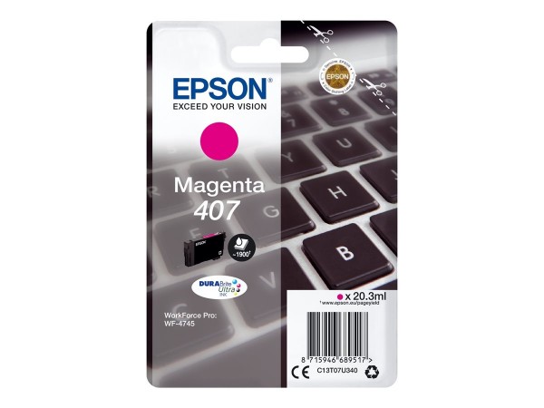Epson Tintenpatrone T07U Magenta für WorkForce Pro WF-4745 C13T07U340