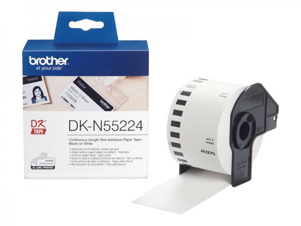 Brother P-Touch DK-N55224 54mm x 30.5m Endlosetiketten schwarz auf weiß nicht klebend