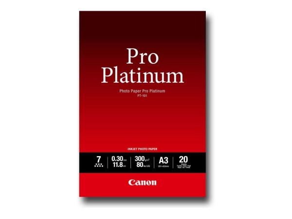 Canon PT-101 pro platinum Fotopapier 300g/m² A3 20 Blatt 2768B017