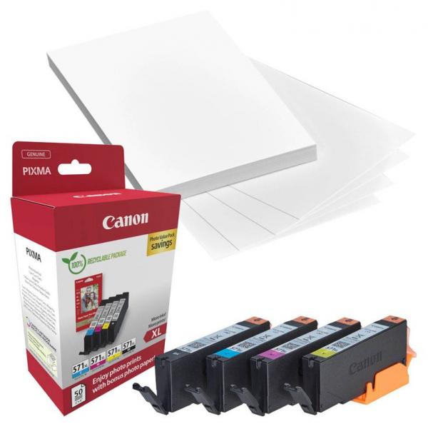 Canon Tinte Multipack XL CLI-571 C/M/Y/BK 0332C005 für PIXMA MG5750 MG5751 MG5752