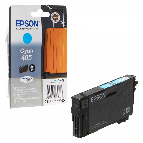 Epson Tintenpatrone 405 cyan C13T05G24010 für WorkForce Pro WF-C3820DWF WF-C3825DWF WF-C4820DWF