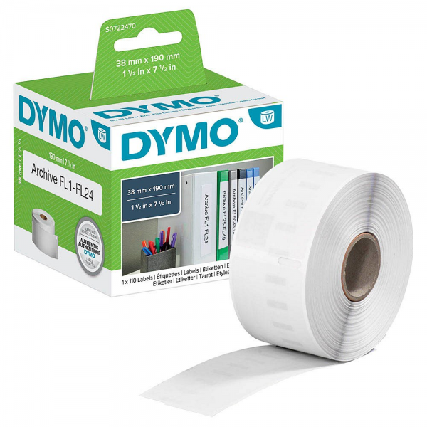 Dymo Ordner-Etiketten schmal 38 x 190 mm weiß 110 St. 99018