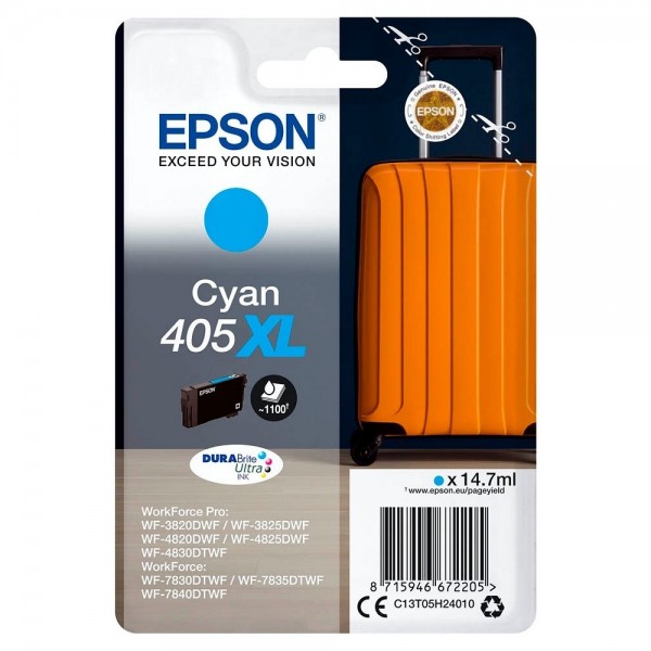 Epson Tintenpatrone 405XL cyan C13T05H24010 für WorkForce Pro WF-C3820DWF WF-C3825DWF WF-C4820DWF