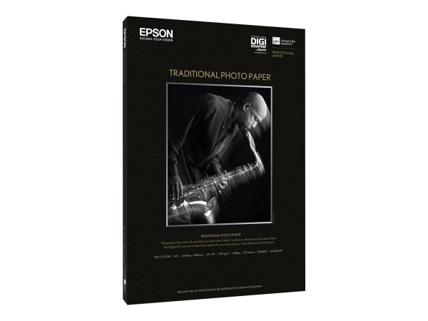 EPSON S045051 Traditional Fotopapier inkjet 330g/m² A3+ 25 Blatt 1er-Pack