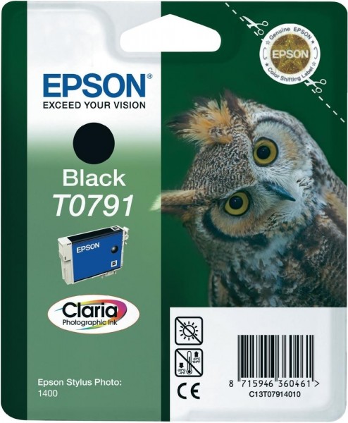 Epson Eule Tintenpatrone Black 11ml für Stylus Photo 1400 1500 PX650 PX700 PX800 PX830