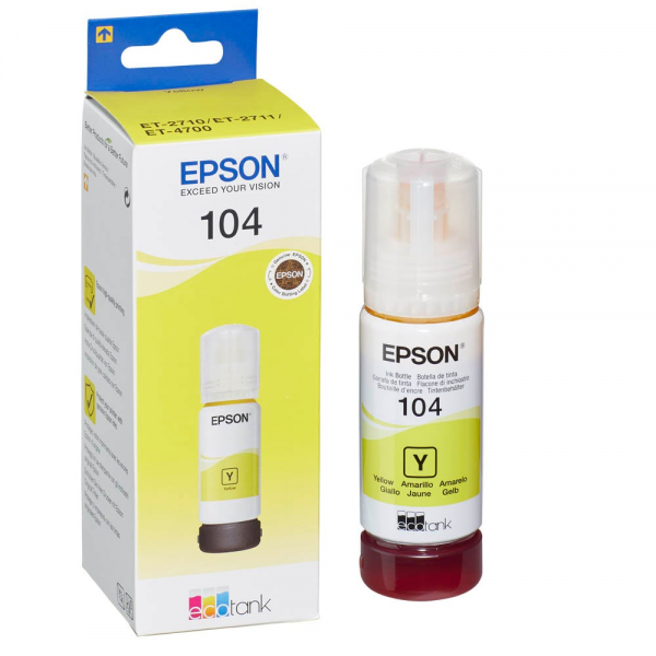 Epson Tinte 104 gelb C13T00P440 für EcoTank ET-2710 ET-2711 ET-2712 ET-2714