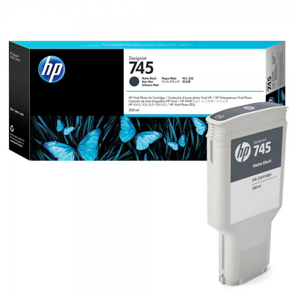 HP 745XL Tintenpatrone Matte Black 300 ml für DesignJet Z2600 Z5600 F9K05A