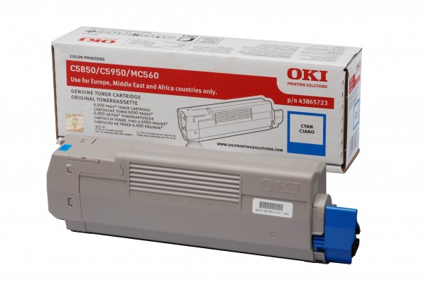 OKI 43865723 Toner Cyan C5850 C5950 MC560 Original