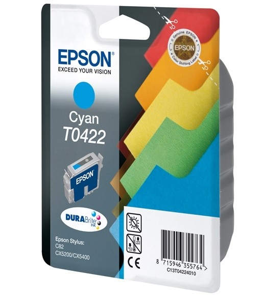 Epson Tintenpatrone T0422 Cyan für Stylus C82 CX5200 CX5400