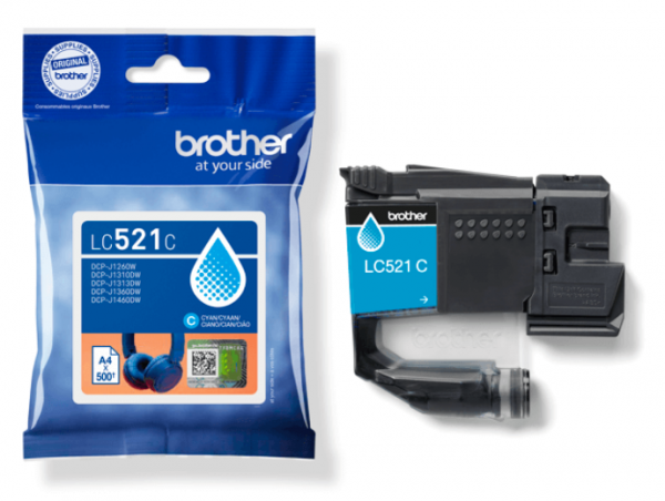Brother LC-521C Tintenpatrone Cyan für Brother DCP-J1260W DCP-1310DW DCP-1360DW DCP-1460