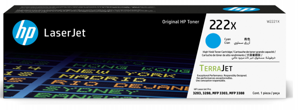 HP 222X Cyan Original Toner W2221X für HP LaserJet Pro 3203 3288 MFP 3303 MFP 3388