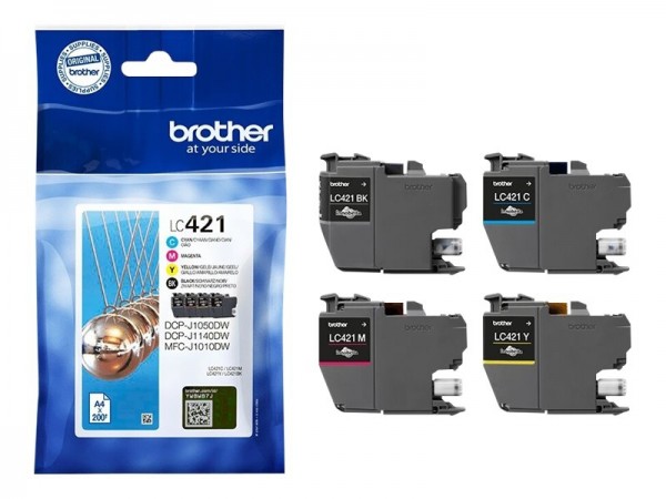 Brother LC-421VAL Tintenpatrone Multipack für DCP-J1050DW DCP-J1140DW MFC-J1010DW