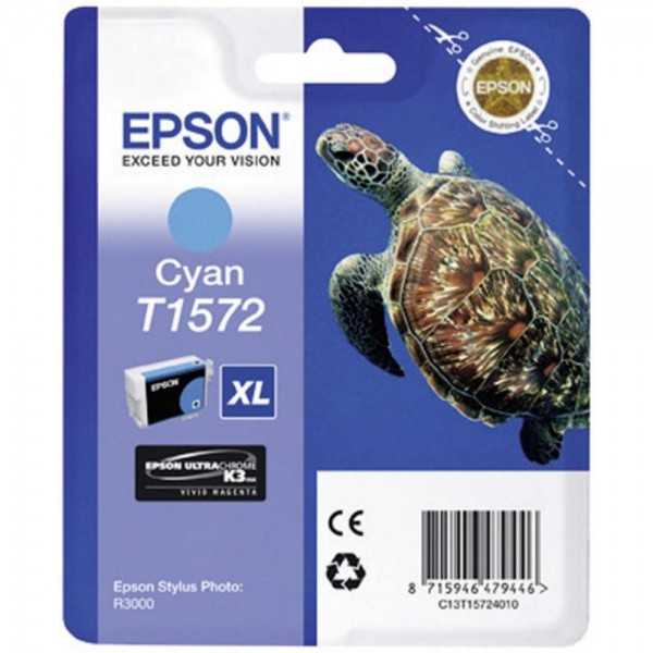 Epson Tintenpatrone T1572 XL Cyan für Stylus Photo R3000