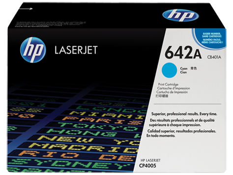 HP 642A Toner Cyan Color LaserJet CP4005 CP4005N CB401A