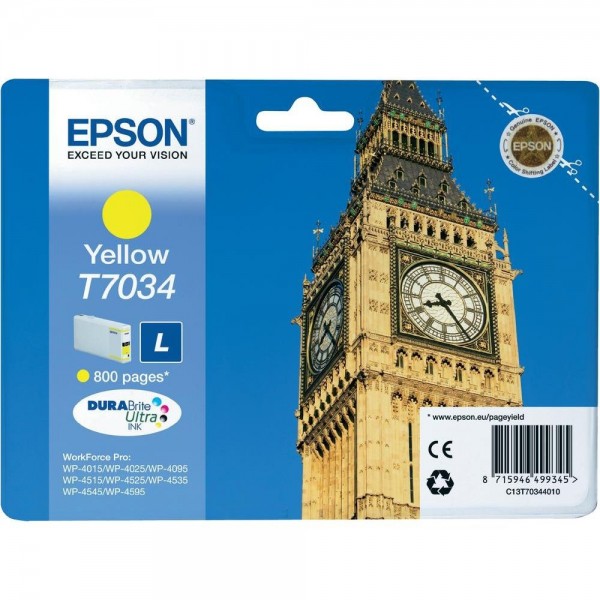 Epson Tintenpatrone T7034 Yellow L für WorkForce Pro WP-4015 WP-4025 WP-4095