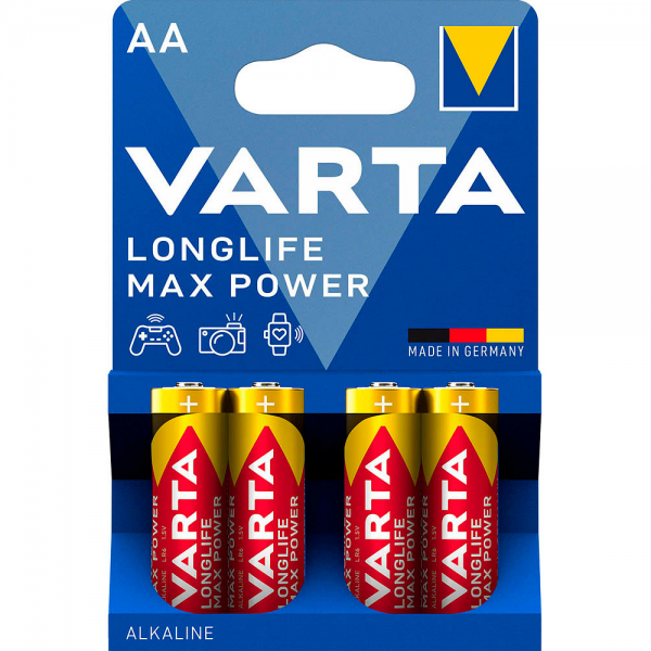 Varta 4706 Longlife Max Power AA 1,5 V Mignon Batterie 4er Blister