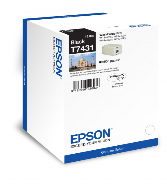 Epson T7431 Tintenpatrone Black WorkForce Pro WP-M4015 DN WP-M4095 DN WP-M4525 DN
