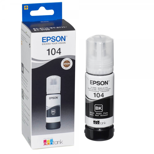 Epson Tinte 104 schwarz C13T00P140 für EcoTank ET-2710 ET-2711 ET-2712 ET-2714