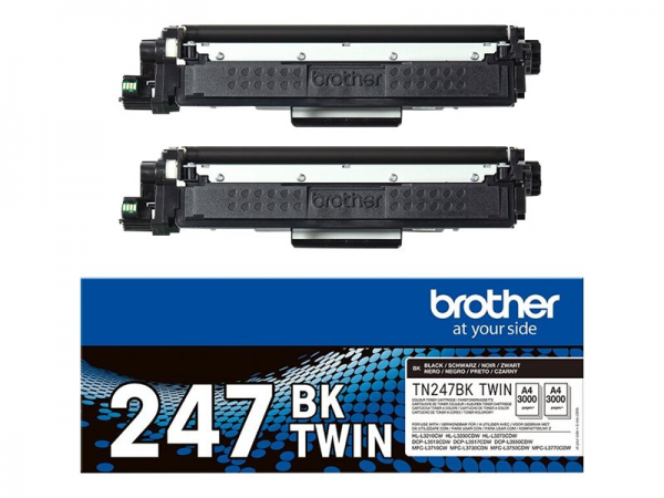 Brother TN-247BK Twin Pack Toner Black DCP-L3510 L3550 HL–L3230CDW MFC-L3750CDW L3770CDW