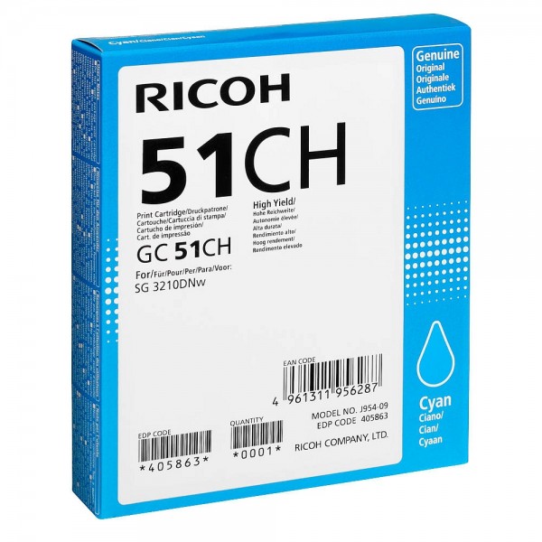 Ricoh Tintenpatrone GC 51CH cyan 405863 für SG 3210DNw