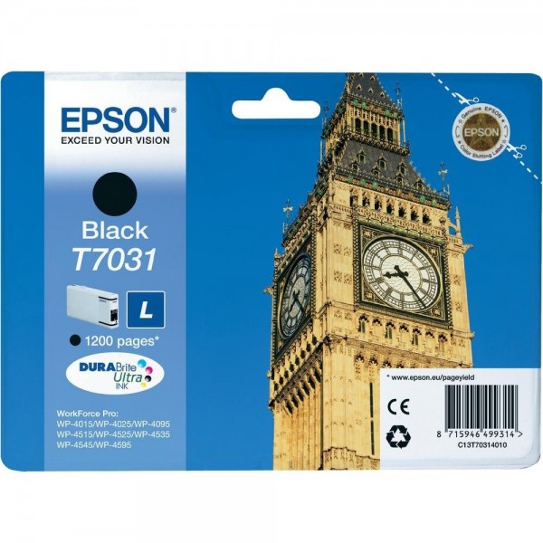 Epson Tintenpatrone T7031 Black L für WorkForce Pro WP-4015 WP-4025 WP-4095