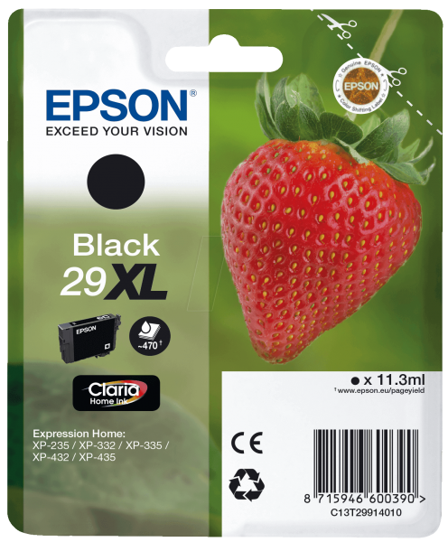 Epson Tinte Erdbeere 29XL Black Claria Home XP-235 XP-335 XP-435