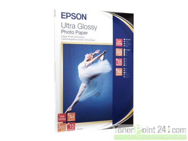 EPSON S041927 Ultra glänzend Fotopapier inkjet 300g/m² A4 15 Blatt 1er-Pack