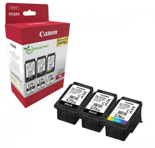 Canon Multipack 5437C004 2x PG-575XL 1x CL-576XL CMYK für Canon PIXMA R4750i TR4751i TS3550i