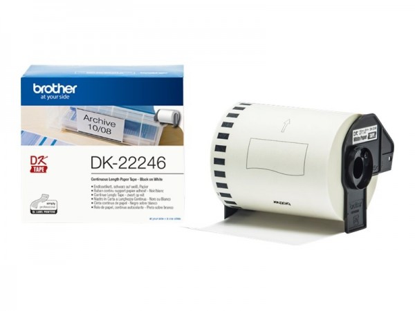 Brother P-Touch DK-22246 103.6mm x 30.48m Endlosetiketten schwarz auf weiß
