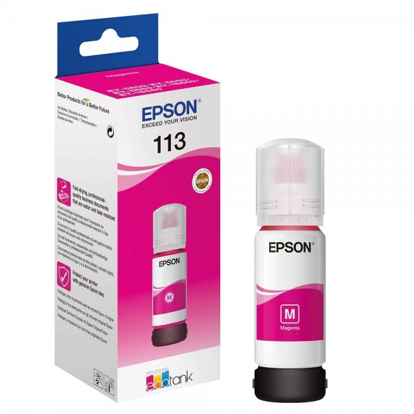 Epson 113 EcoTank Tinte magenta für Epson ET-5800 ET-5850 ET-5880 ET-16600 ET-16650 C13T06B340