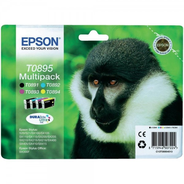 Epson Tintenpatrone T0895 Multipack für Stylus S20 SX100 SX105