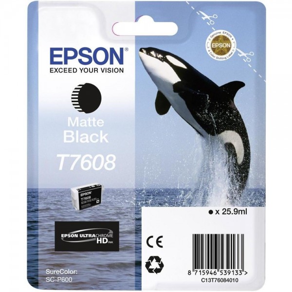 Epson Tintenpatrone T7608 Matte Black für SureColor SC P600