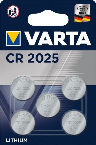 Varta CR2025 Knopfzelle Lithium 3Volt für PIN TAN Generator 5er Pack