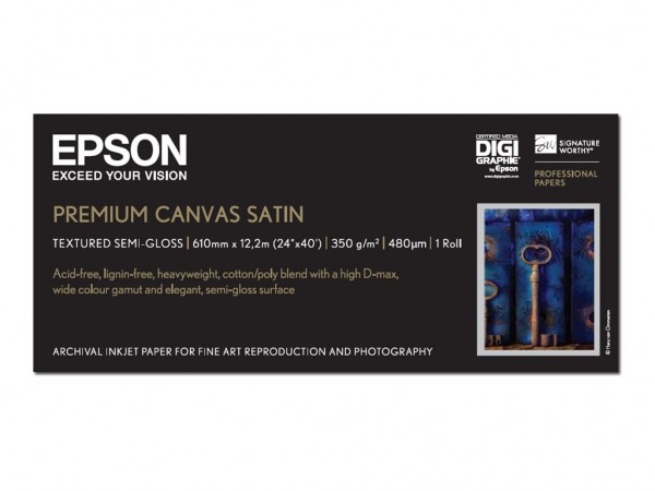 EPSON C13S041847 Premier art water resistant canvas inkjet 350g/m² 610mm x 12.2m 1 Rolle 1er-Pack