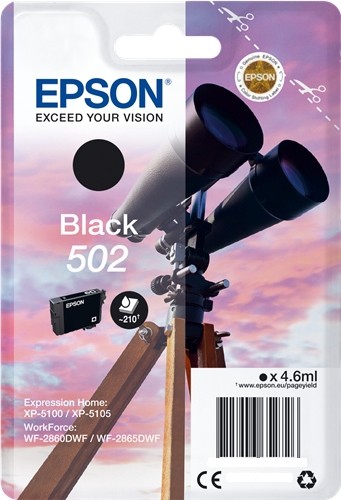 Epson 502 Tinte Black C13T02V14020 Expression Home XP-5100 XP-5105 WorkForce WF-2860DWF WF-2865DWF