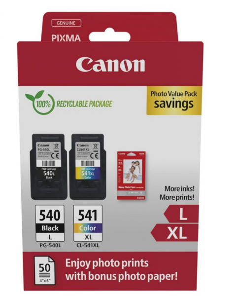 Canon PG-540L/CL-541XL Photo Value Pack Glänzend 2er-Pack für Pixma MG2150 MG2250 MG3150 5224B013
