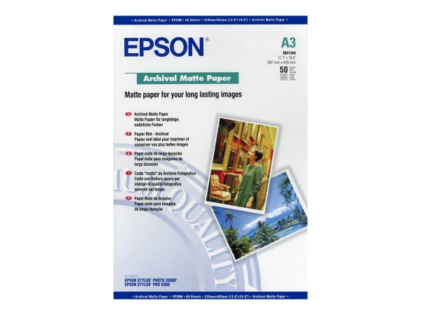 EPSON Matte archival Papier inkjet 192g/m2 A3 50 Blatt 1er-Pack