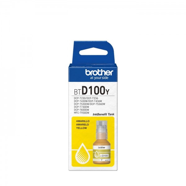 Brother BT-D100Y Nachfülltinte Yellow Original für Brother MFC-T930DW DCP-T830DW DCP-T730DW