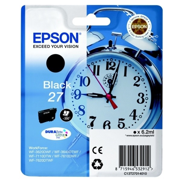 Epson Tinte 27 Black WorkForce WF-3620DWF WF-3640DTWF WF-7620 WF-7710 WF-7720